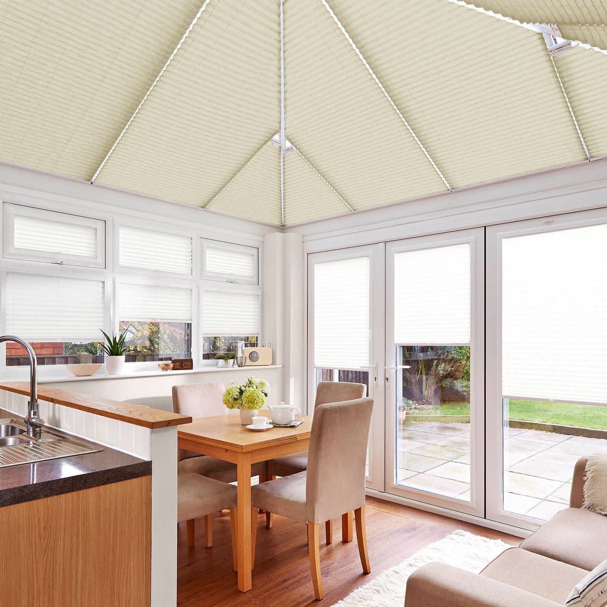 Elba Brick Conservatory Roof Pleated Blind