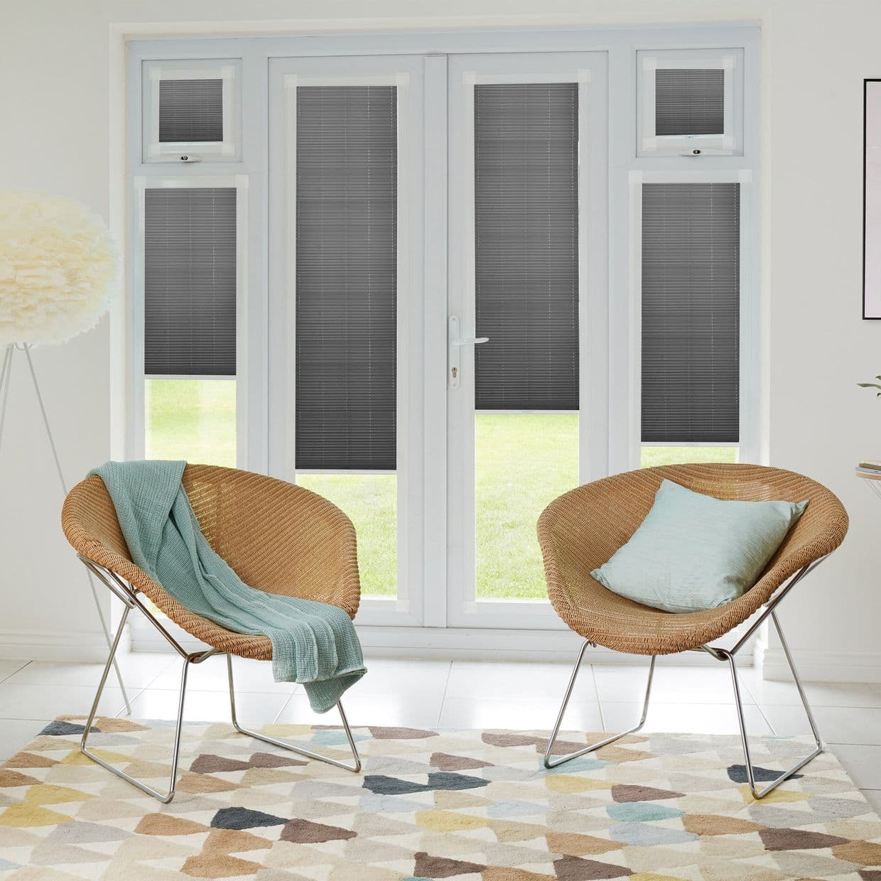 Thermashade Blackout Slate Grey Perfect fit Pleated blind