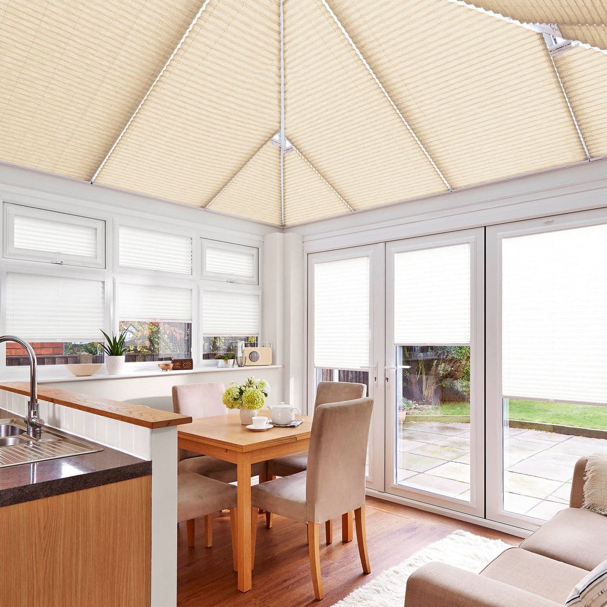 Highgrove Beige Conservatory Roof Pleated Blind