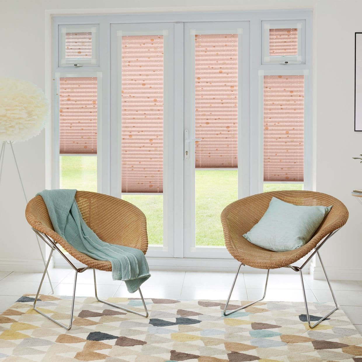 Sparkle Dots Pink Gold Perfect fit Pleated blind