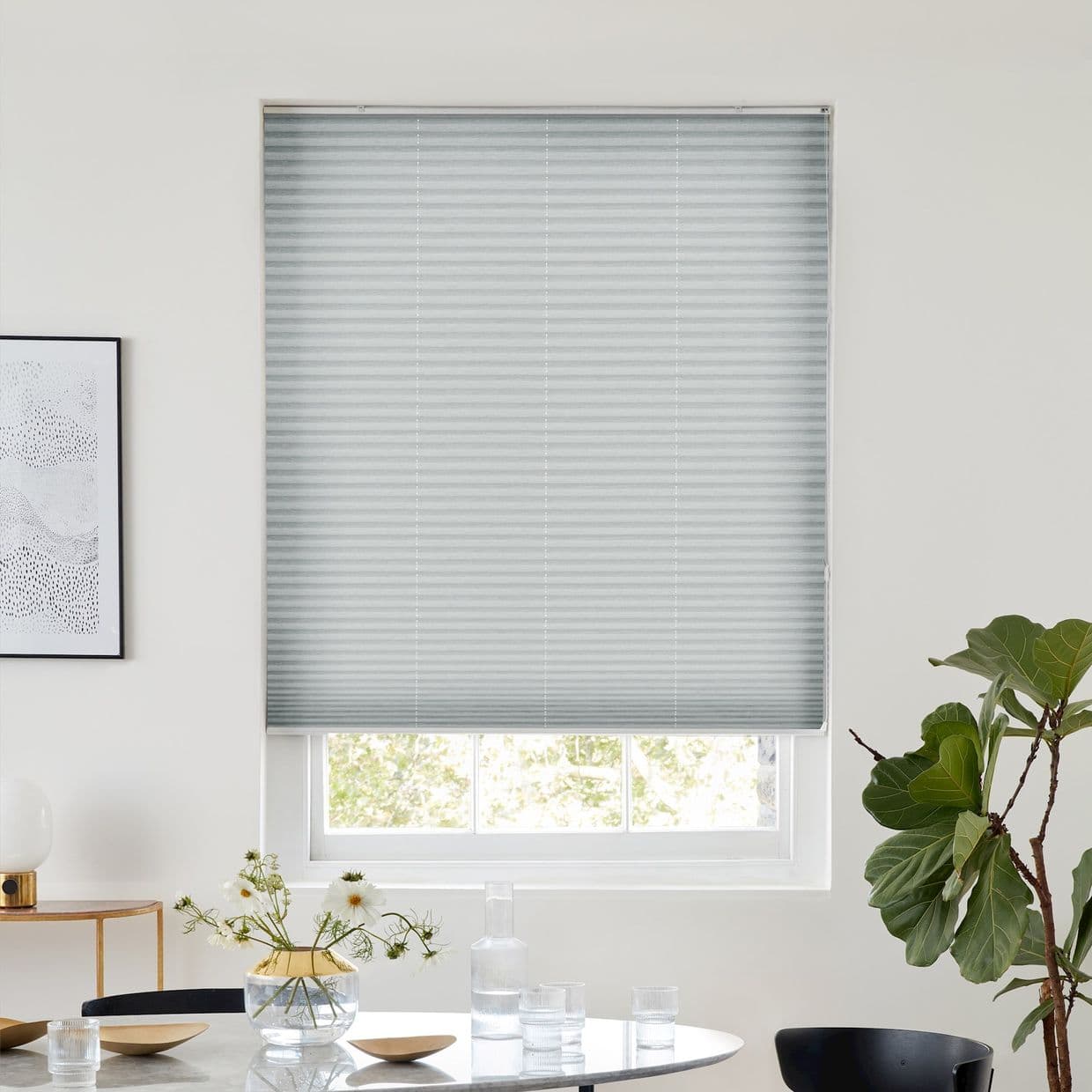 Sparkle Silver Pleated Blind