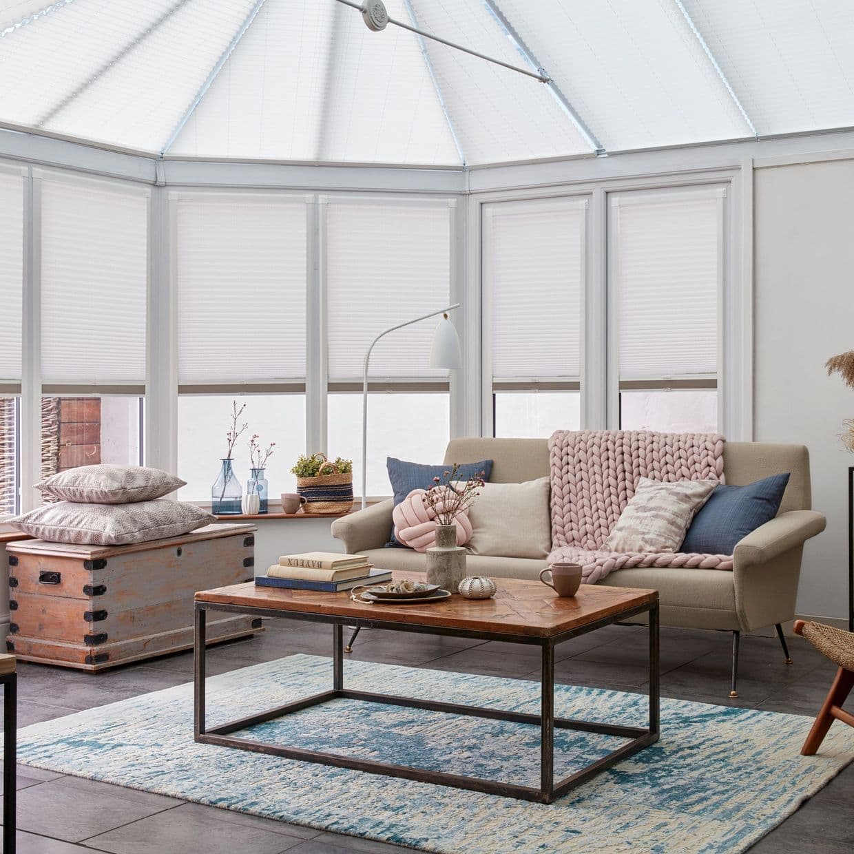 Revolve White Conservatory Side Pleated Blind