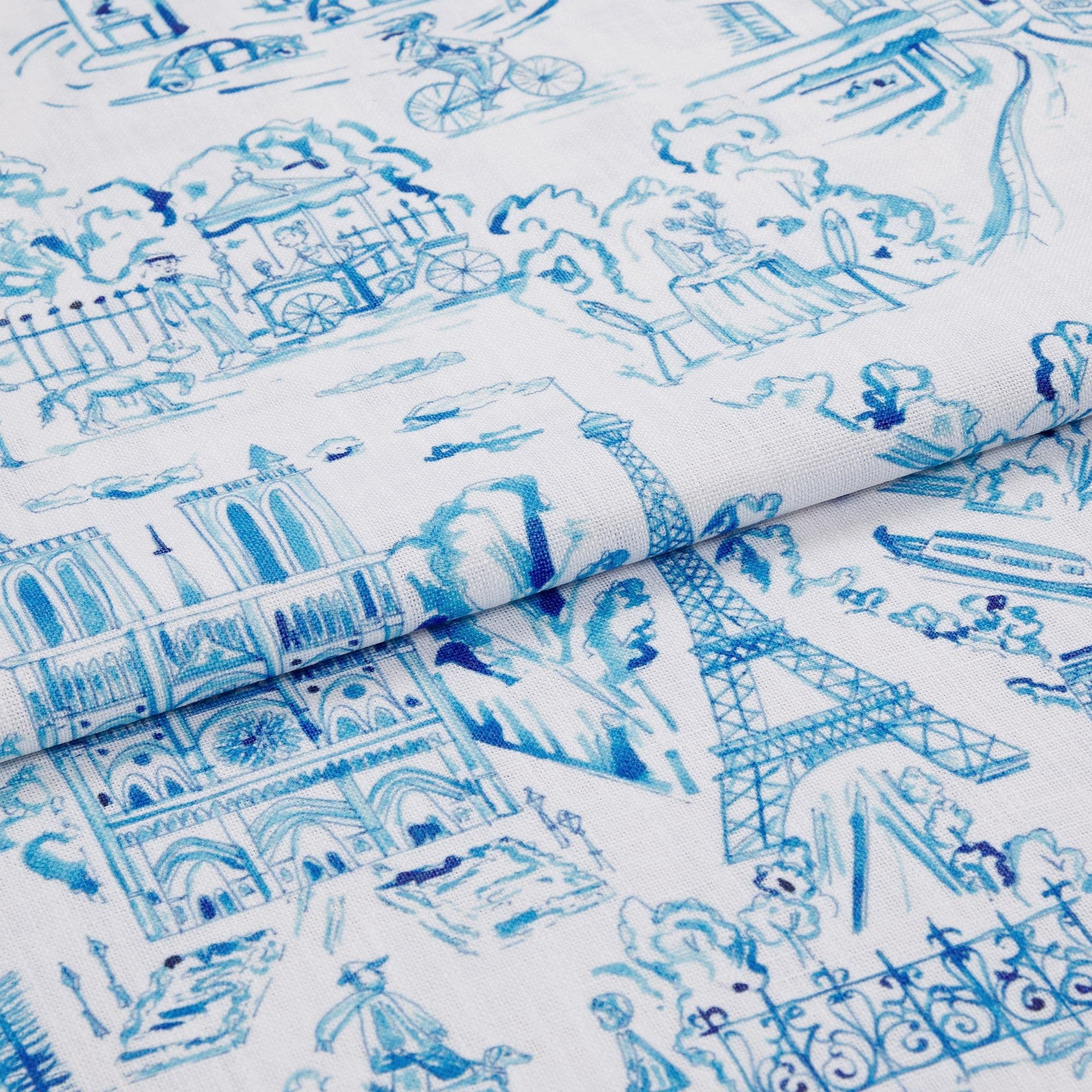 Toile de Paris Bleu Curtain